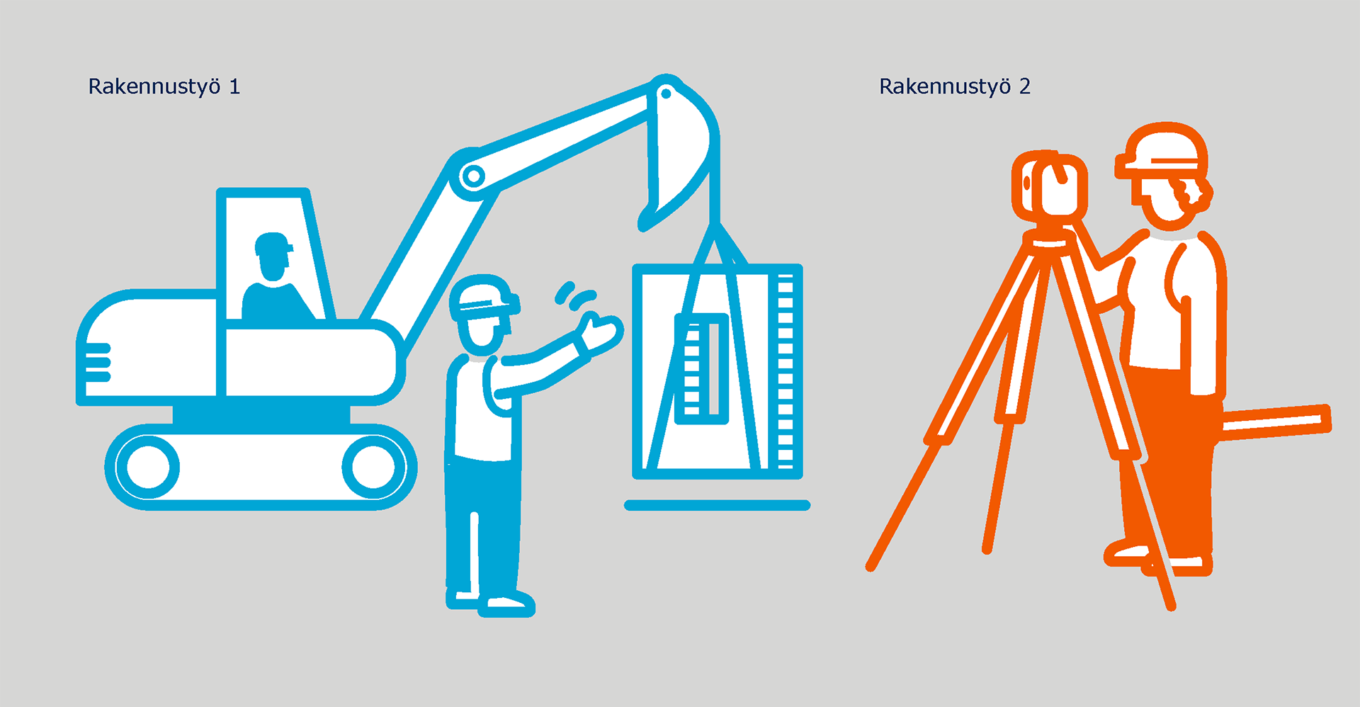 Two examples of pictograms related to construction sites.