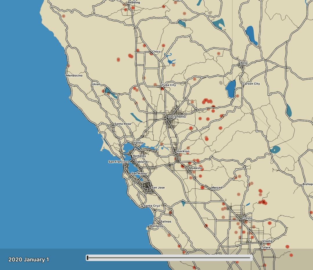 Animated GIF of finished forest fire map